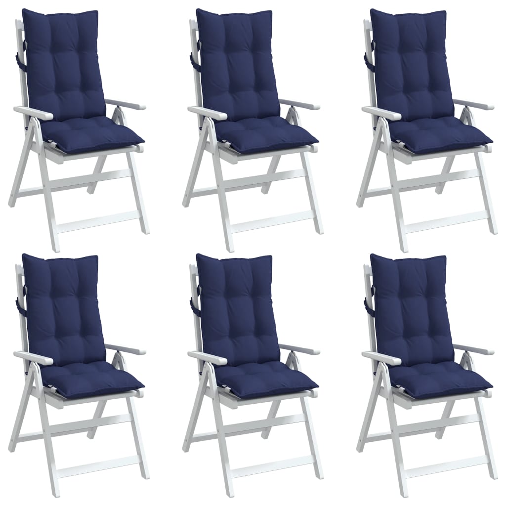 vidaXL Podušky na židli s vysokým opěradlem 6ks námořnická modř oxford