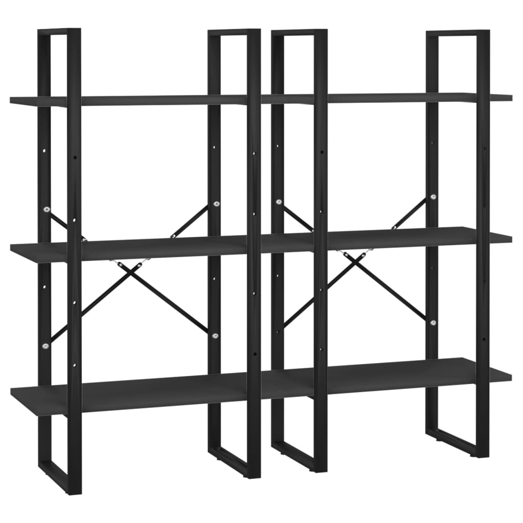 vidaXL Úložný regál černý 60 x 30 x 210 cm kompozitní dřevo