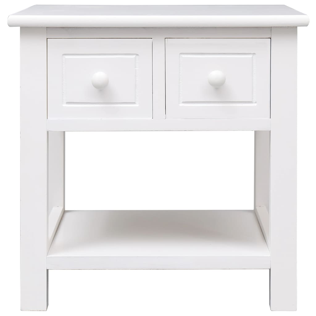 vidaXL Odkládací stolek bílý 40 x 40 x 40 cm dřevo pavlovnie