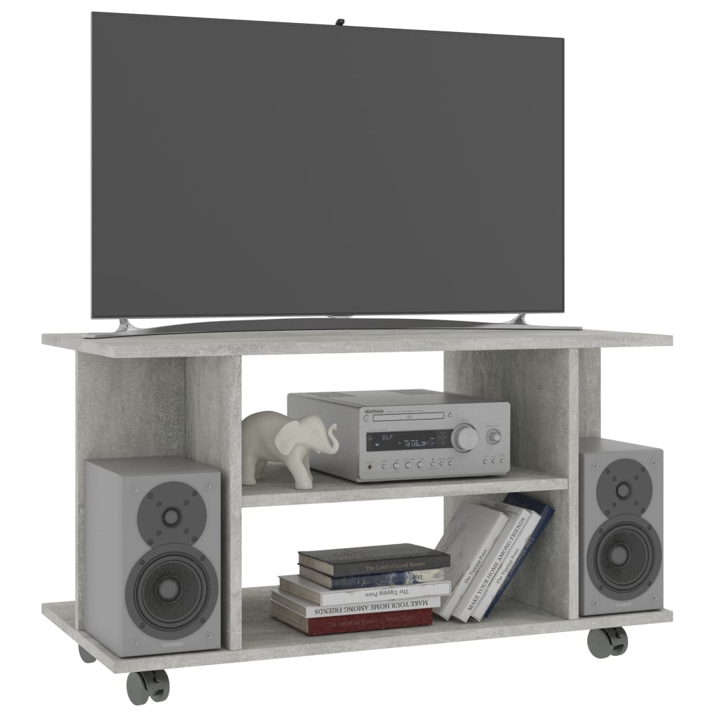 vidaXL TV stolek s kolečky betonově šedý 80x40x45 cm kompozitní dřevo