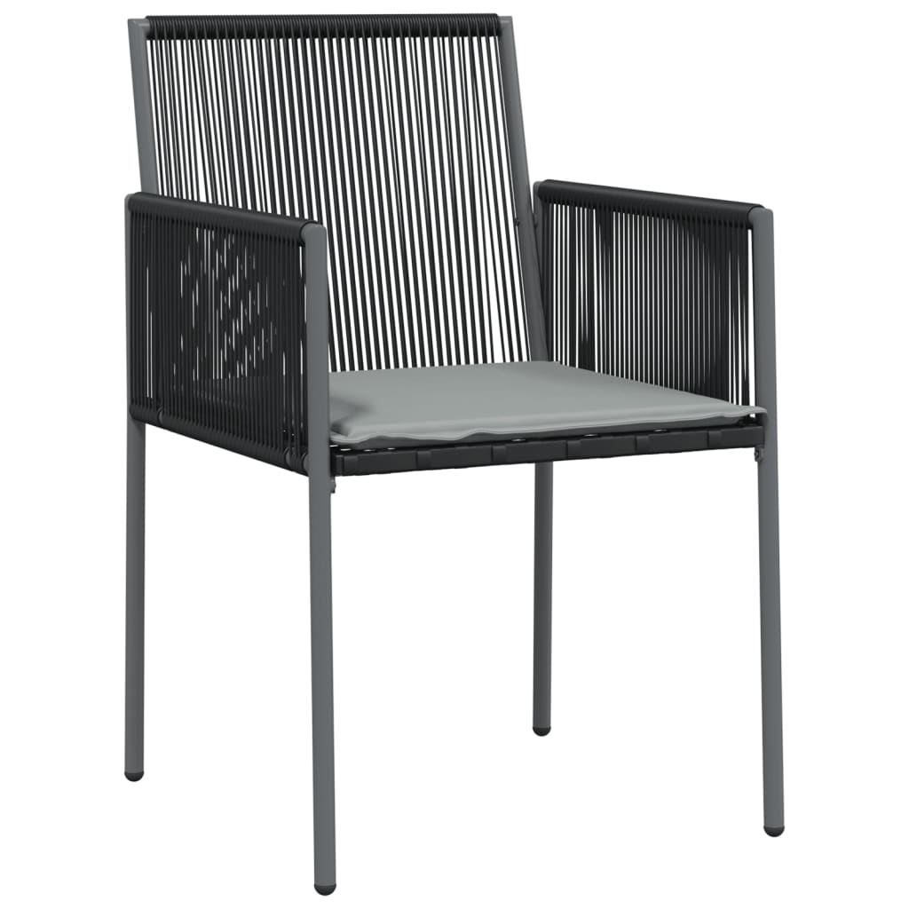 vidaXL Zahradní židle s poduškami 2 ks černé 54x60,5x83,5 cm polyratan