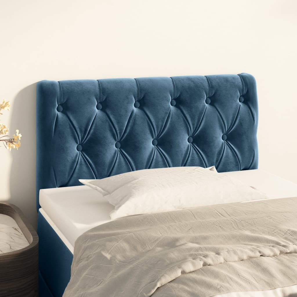 vidaXL Čelo postele tmavě modré 80 x 7 x 78/88 cm samet