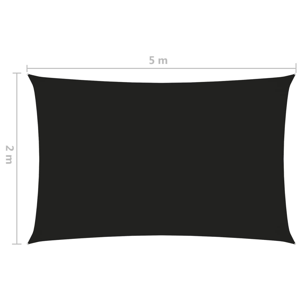 vidaXL Stínící plachta oxfordská látka obdélníková 2 x 5 m černá