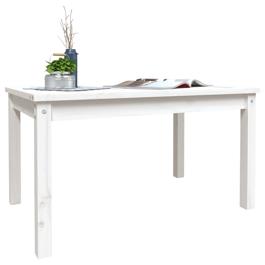 vidaXL Zahradní stůl bílý 82,5 x 50,5 x 45 cm masivní borové dřevo