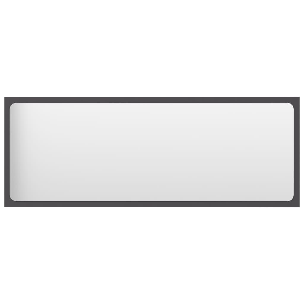 vidaXL Koupelnové zrcadlo šedé 100 x 1,5 x 37 cm dřevotříska