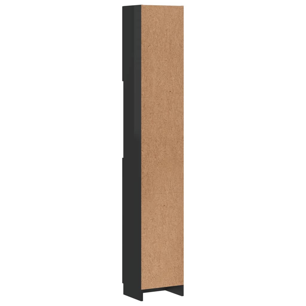 vidaXL Koupelnová skříňka černá vysoký lesk 32x25,5x190 cm dřevotříska