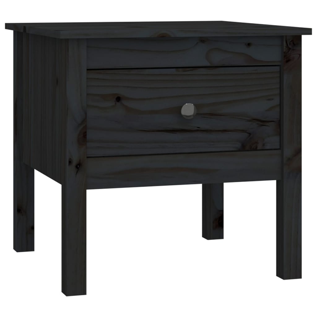 vidaXL Odkládací stolek černý 50 x 50 x 49 cm masivní borovice