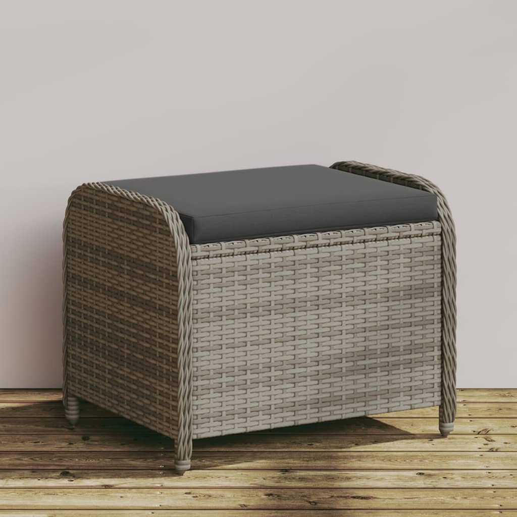 vidaXL Zahradní stolička s poduškou šedá 58 x 46 x 46 cm polyratan
