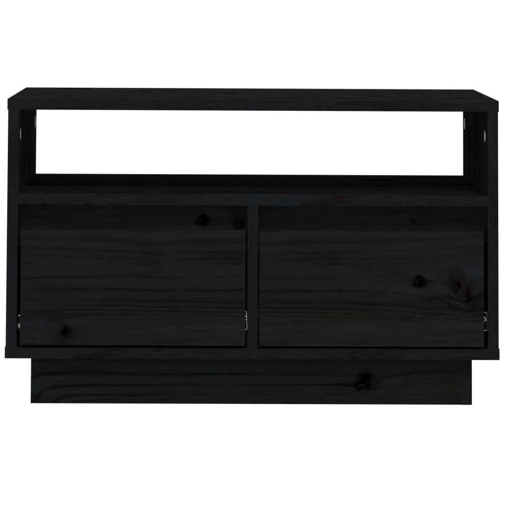 vidaXL TV skříňka černá 60 x 35 x 37 cm masivní borové dřevo