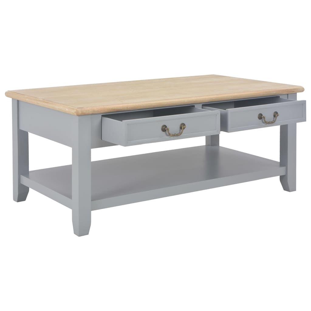 vidaXL Konferenční stolek šedý 100x50x41,5 cm masivní dřevo pavlovnie