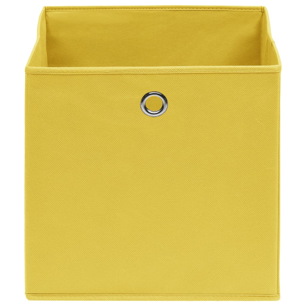 vidaXL Úložné boxy 10 ks netkaná textilie 28 x 28 x 28 cm žluté