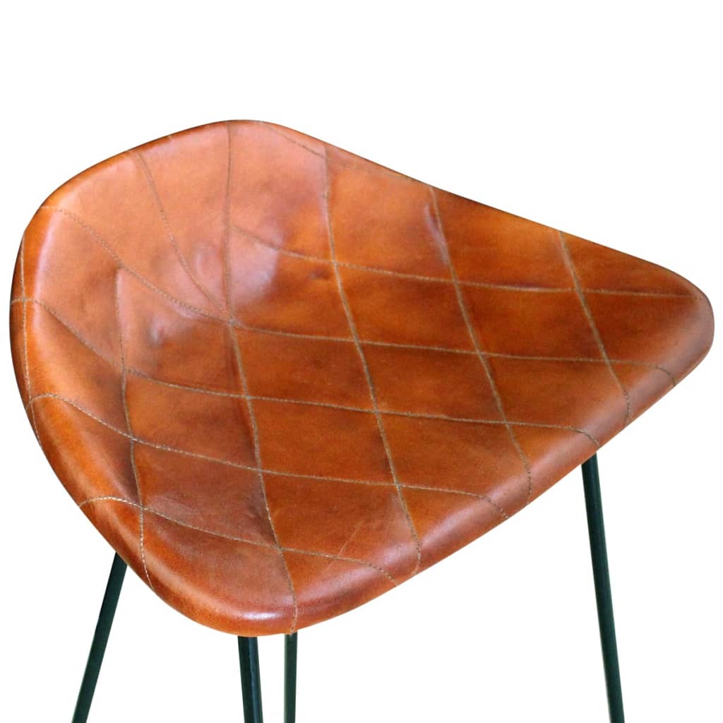 vidaXL Barové židle 2 ks černé a hnědé pravá kůže