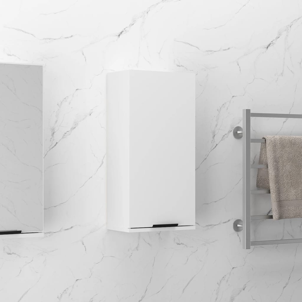 vidaXL Nástěnná koupelnová skříňka bílá s vysokým leskem 32x20x67 cm