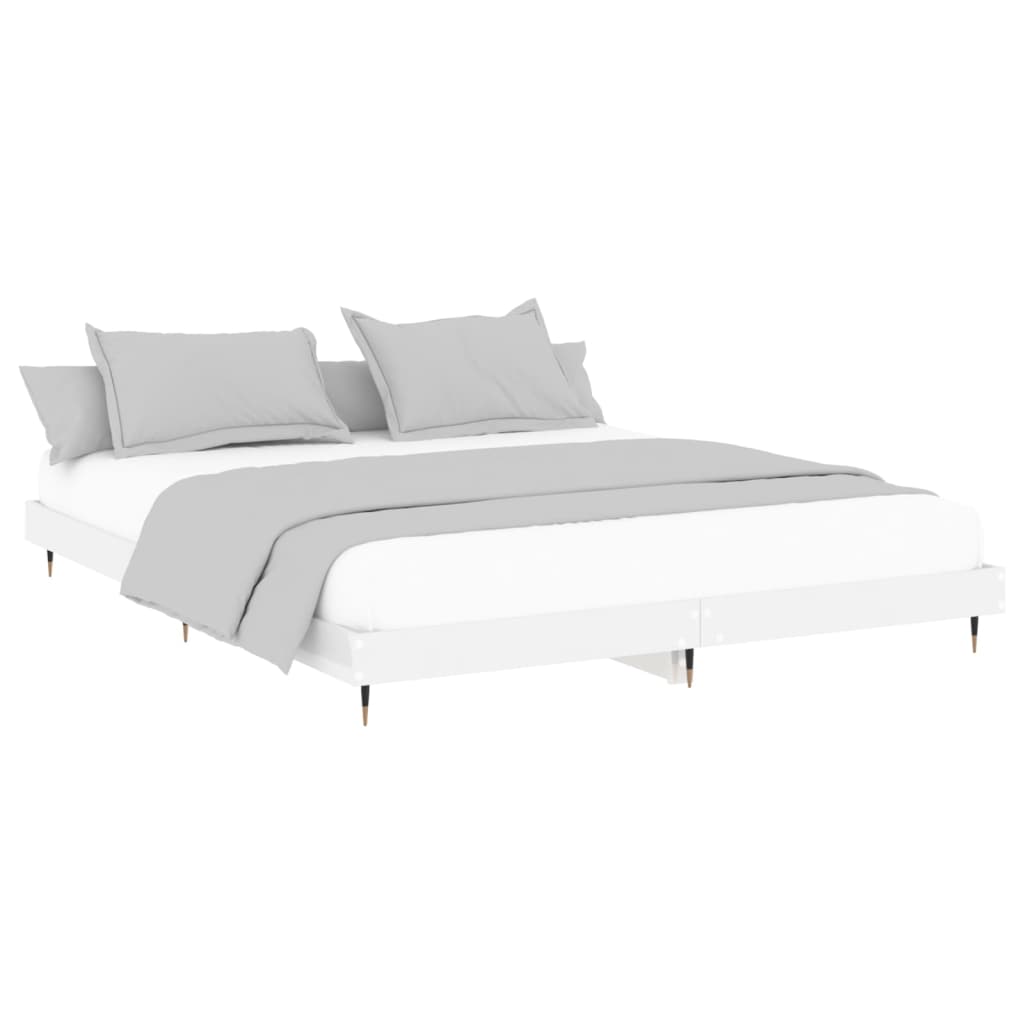 vidaXL Rám postele bílý s vysokým leskem 180 x 200 cm kompozitní dřevo