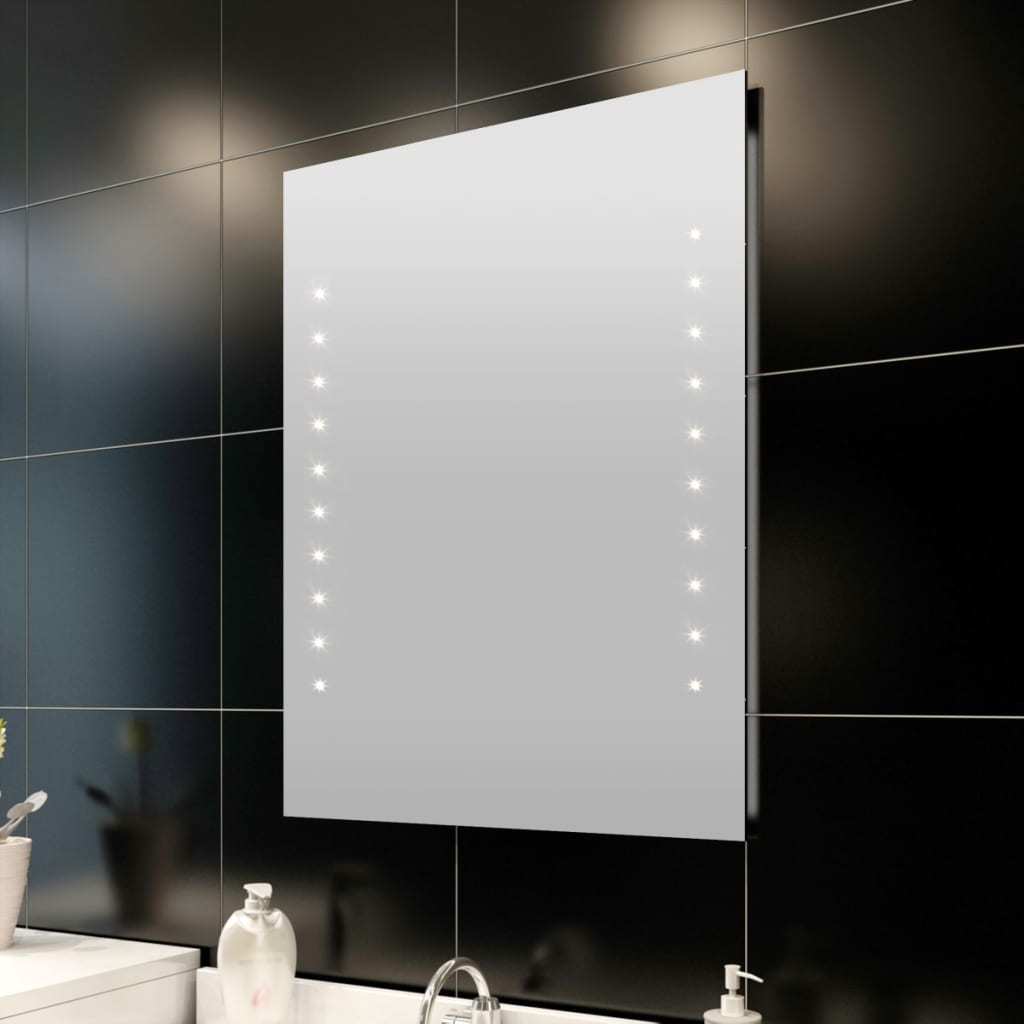Koupelnové zrcadlo s LED diodami, nástěnné, 60 x 80 cm (D x V)