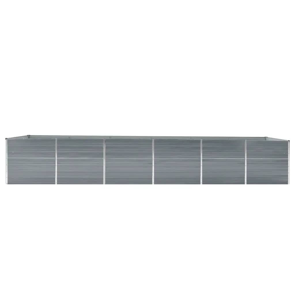 vidaXL Vyvýšený záhon pozinkovaná ocel 480 x 80 x 77 cm šedý