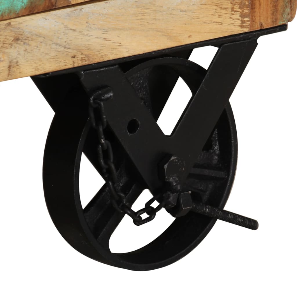 vidaXL Noční stolek na kolečkách 40x30x57 cm masivní recyklované dřevo
