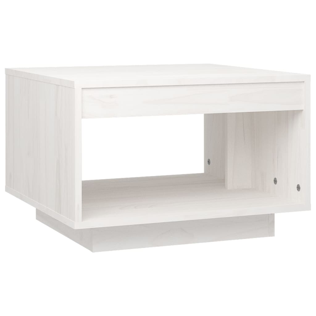 vidaXL Konferenční stolek bílý 50 x 50 x 33,5 cm masivní borové dřevo
