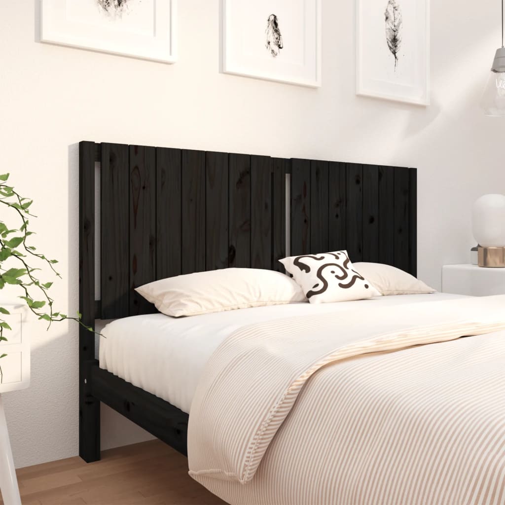 vidaXL Čelo postele černé 155,5 x 4 x 100 cm masivní borovice