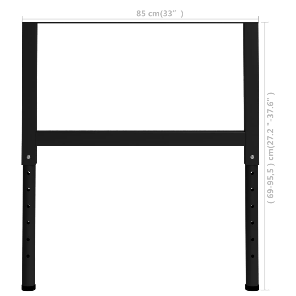vidaXL Nastavitelné rámy pracovního stolu 2 ks kov 85 x (69–95,5) cm