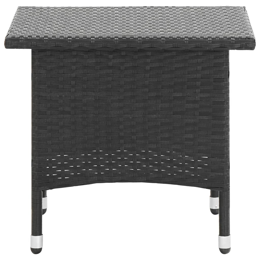 vidaXL Čajový stolek černý 50 x 50 x 47 cm polyratan