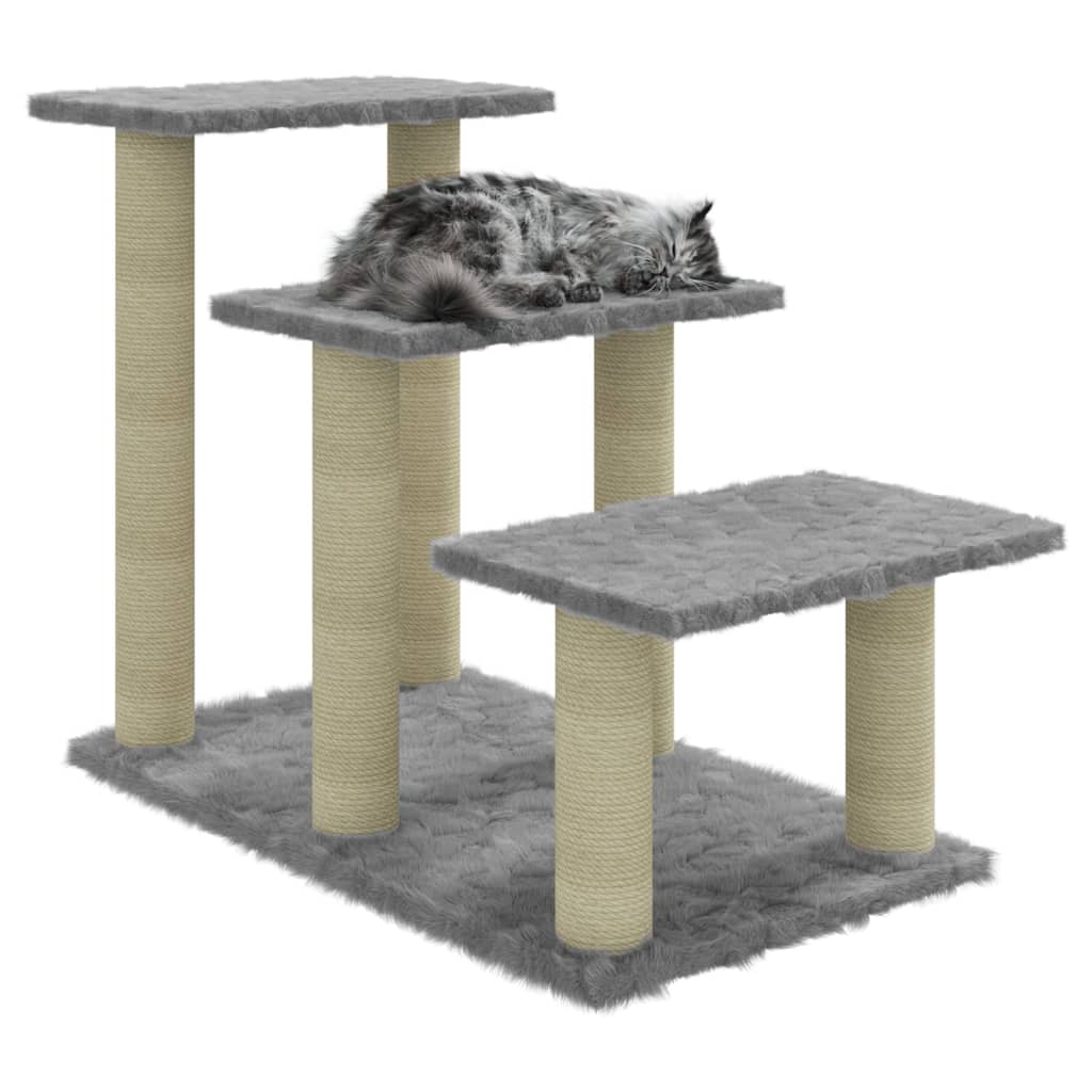 vidaXL Škrabadlo pro kočky se sisalovými sloupky světle šedé 50,5 cm