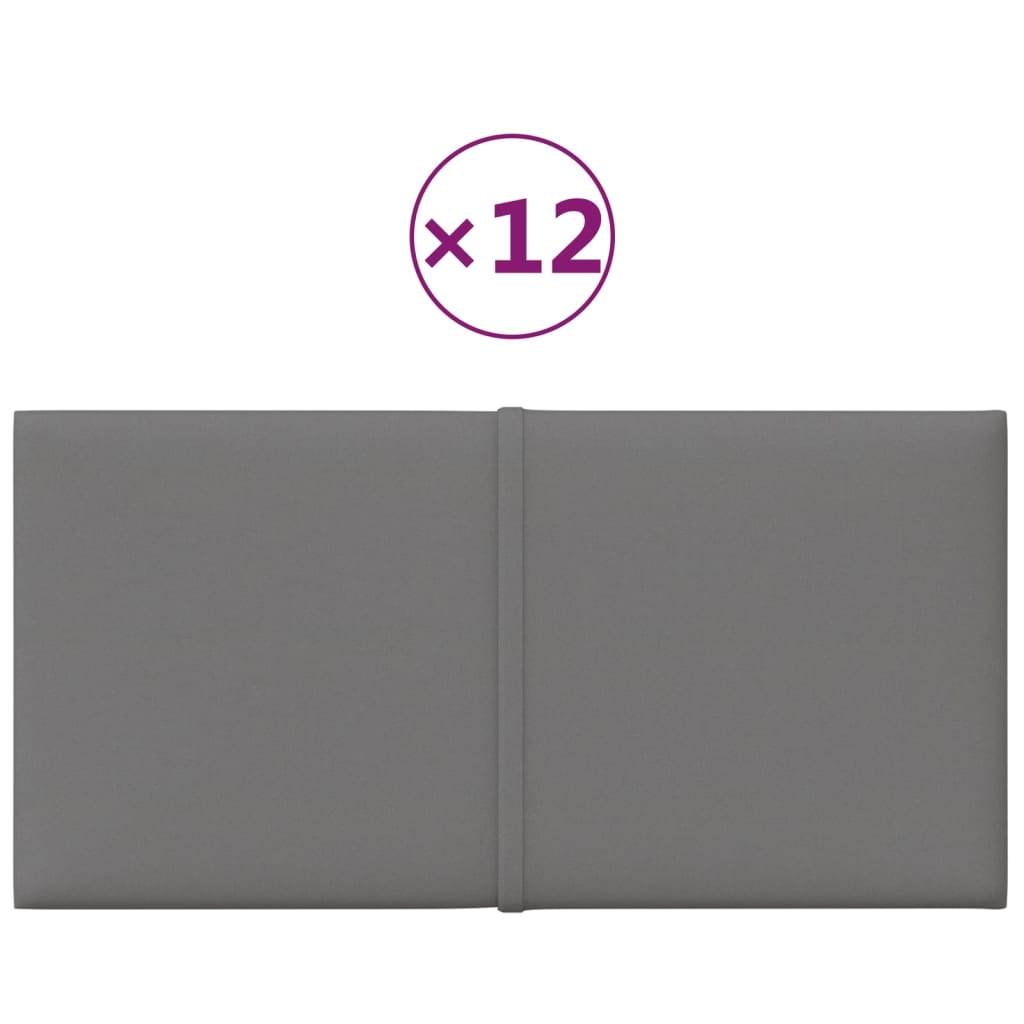vidaXL Nástěnné panely 12 ks světle šedé 30 x 15 cm textil 0,54 m²
