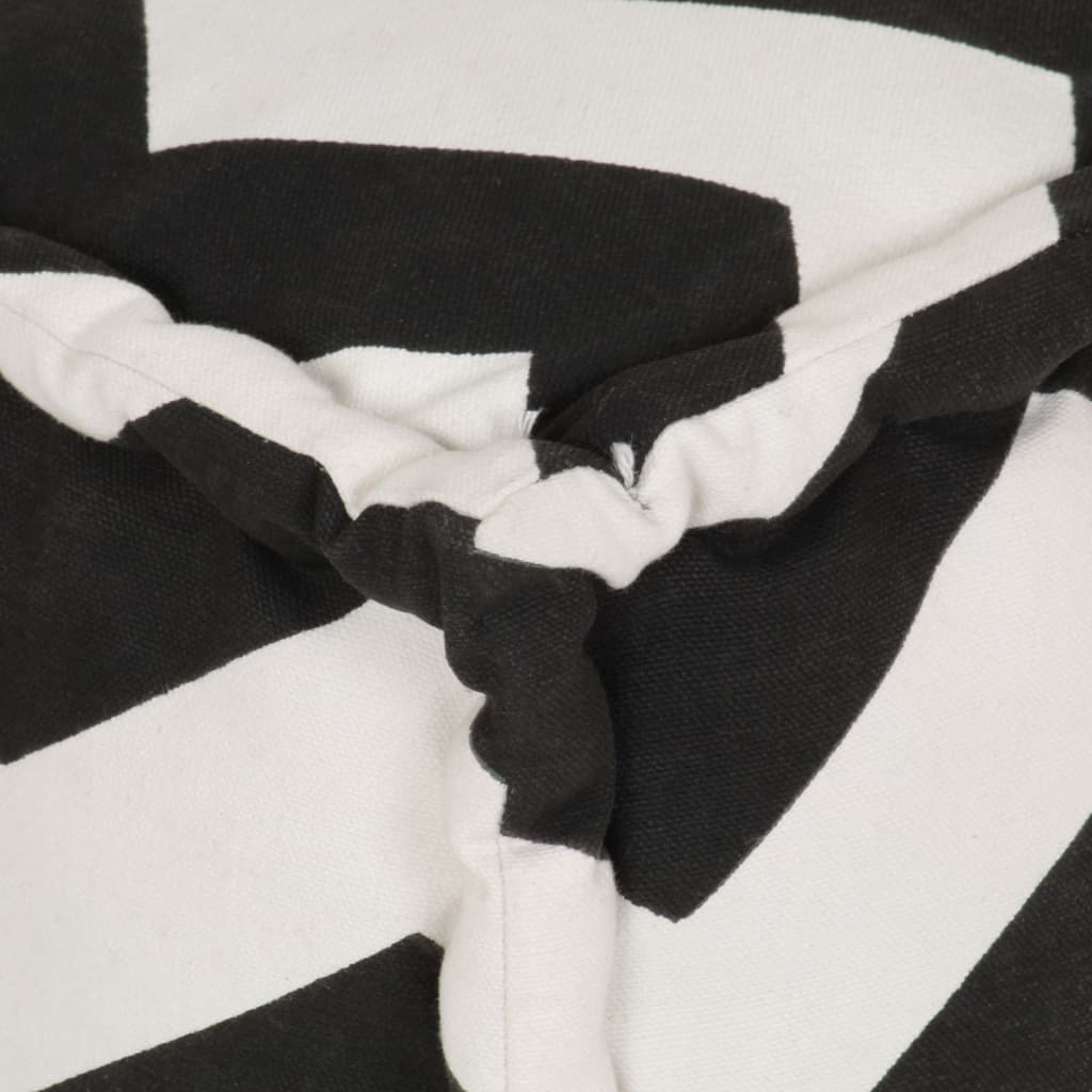 vidaXL Sedací puf kostka bavlna vzor ručně vyrobený 40x40 cm černobílý