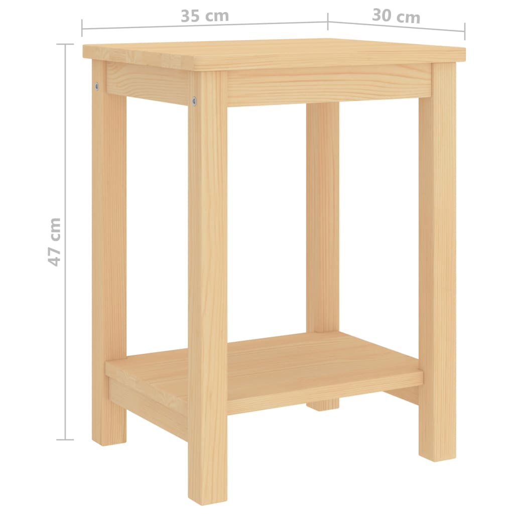 vidaXL Noční stolek světlé dřevo 35 x 30 x 47 cm masivní borové dřevo