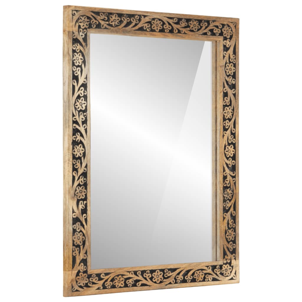 vidaXL Koupelnové zrcadlo 50 x 70 x 2,5 cm masivní mangovník a sklo
