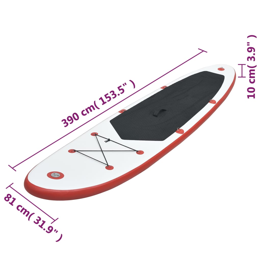 vidaXL Nafukovací Stand Up Paddleboard (SUP) červenobílý
