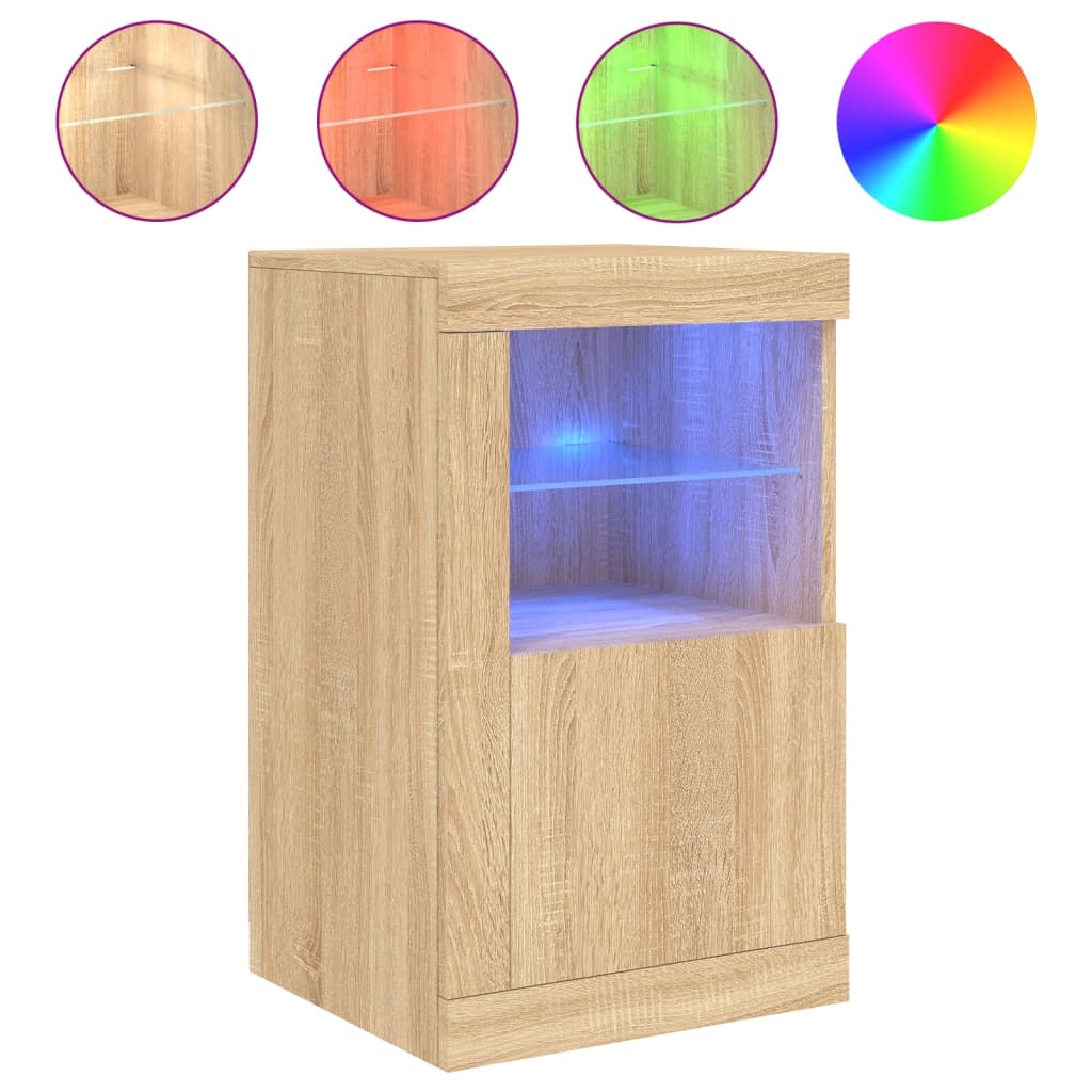 vidaXL Odkládací skříňka s LED osvětlením dub sonoma kompozitní dřevo