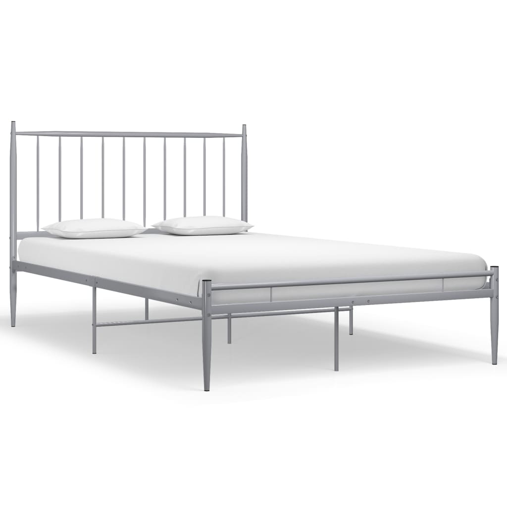 vidaXL Rám postele šedý kov 120 x 200 cm