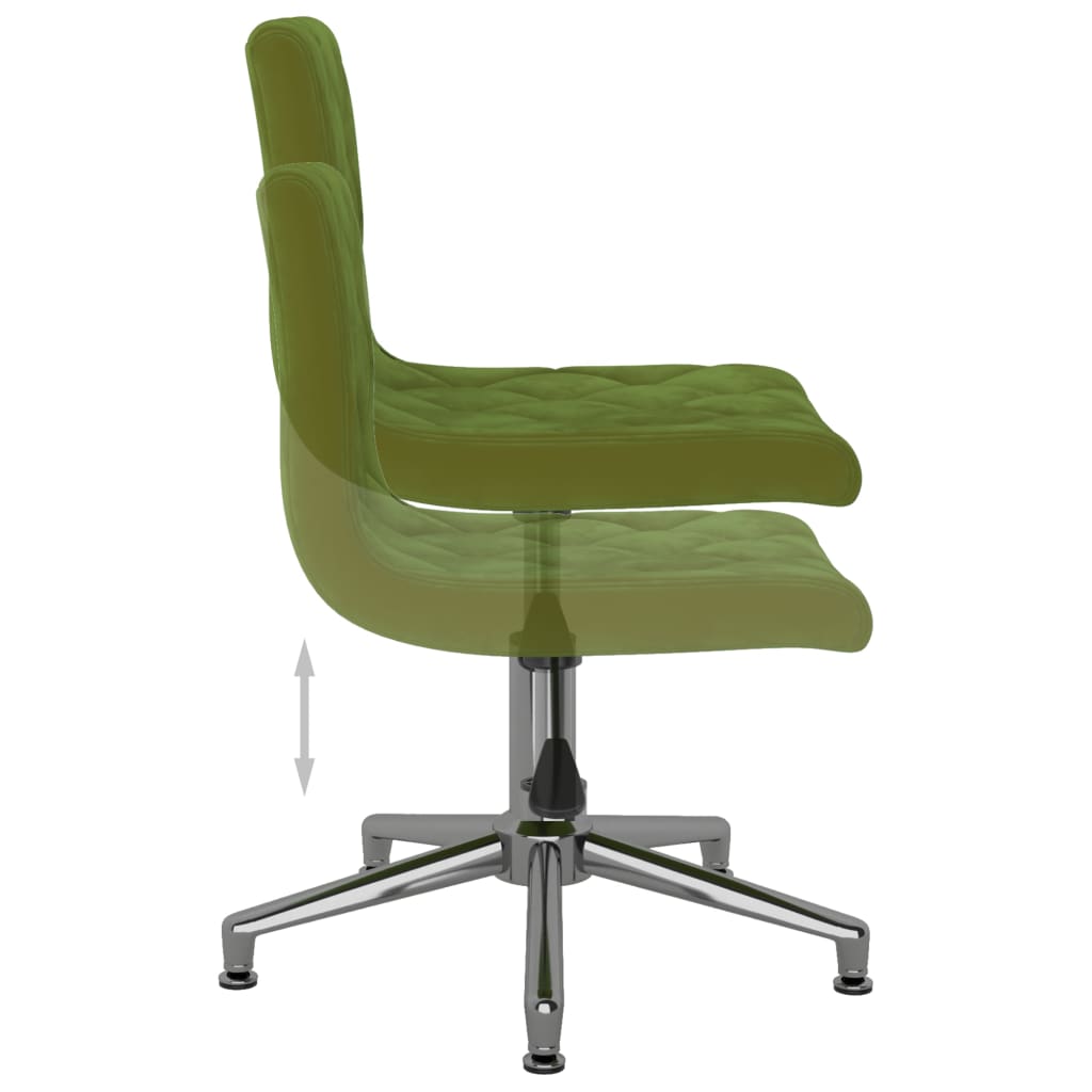 vidaXL Otočná kancelářská židle světle zelená samet