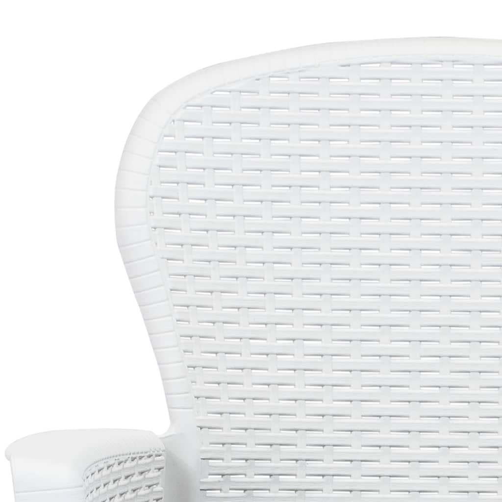 vidaXL Zahradní židle 2 ks + podušky bílé plastové ratanový vzhled
