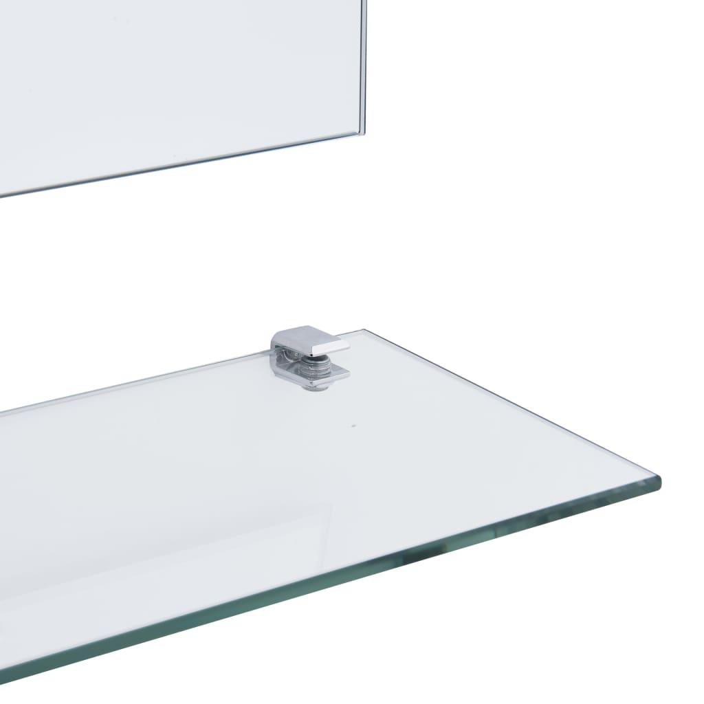 vidaXL Nástěnné zrcadlo s 5 poličkami stříbrné 80 x 60 cm