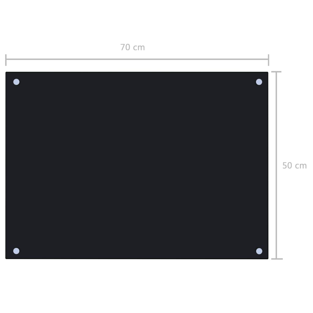 vidaXL Kuchyňský panel černý 70 x 50 cm tvrzené sklo