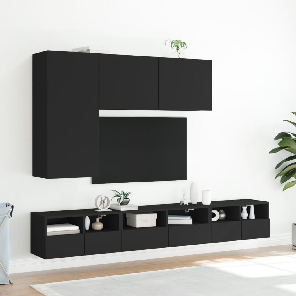 vidaXL Nástěnná TV skříňka černá 60 x 30 x 30 cm kompozitní dřevo