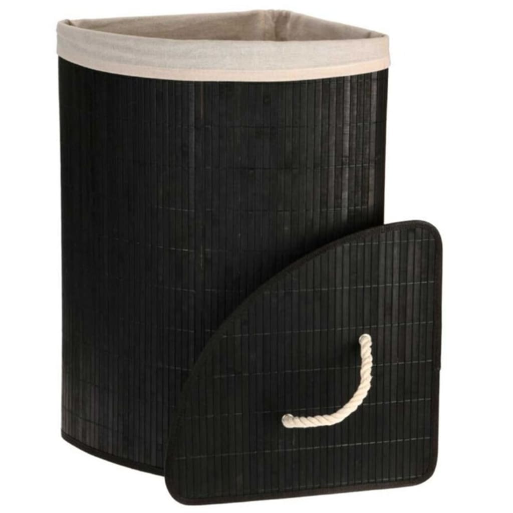 Bathroom Solutions Rohový koš na prádlo bambus černý