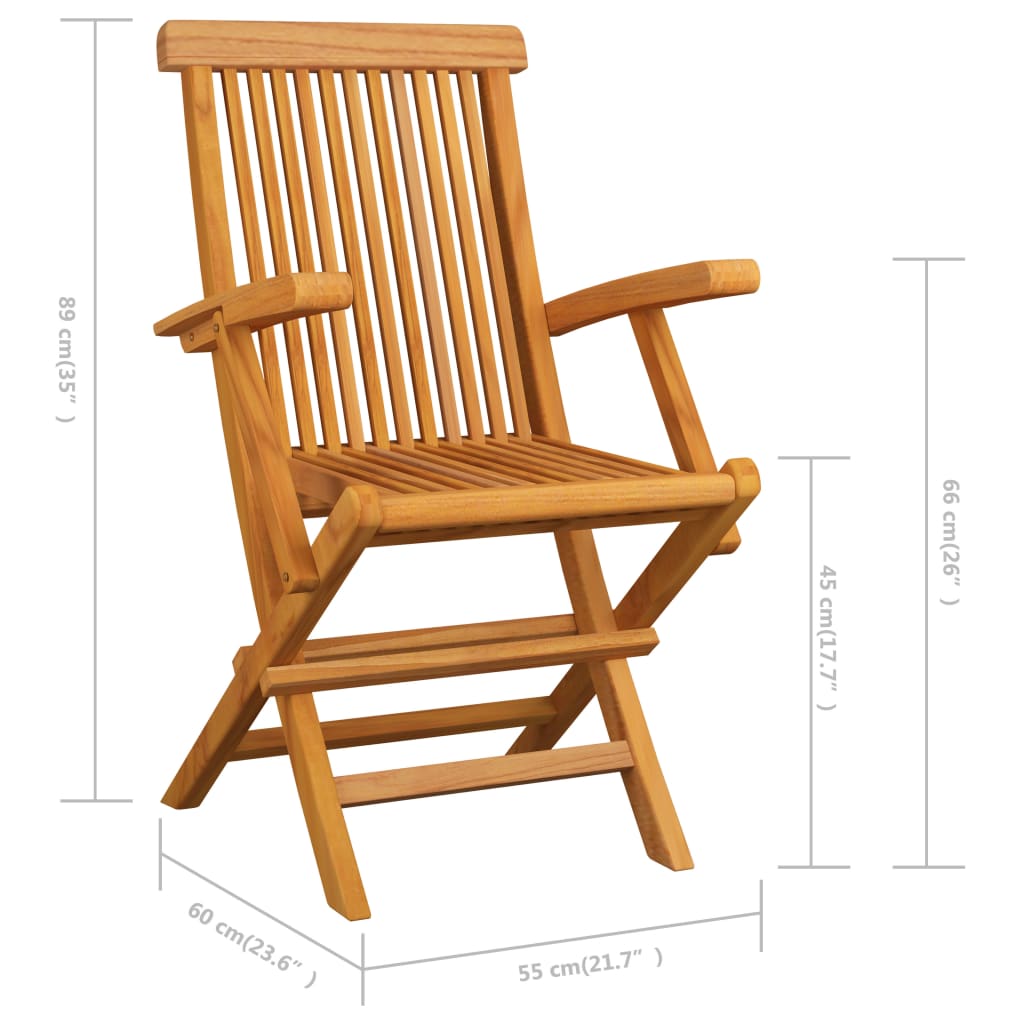 vidaXL Zahradní židle 3 ks masivní teakové dřevo