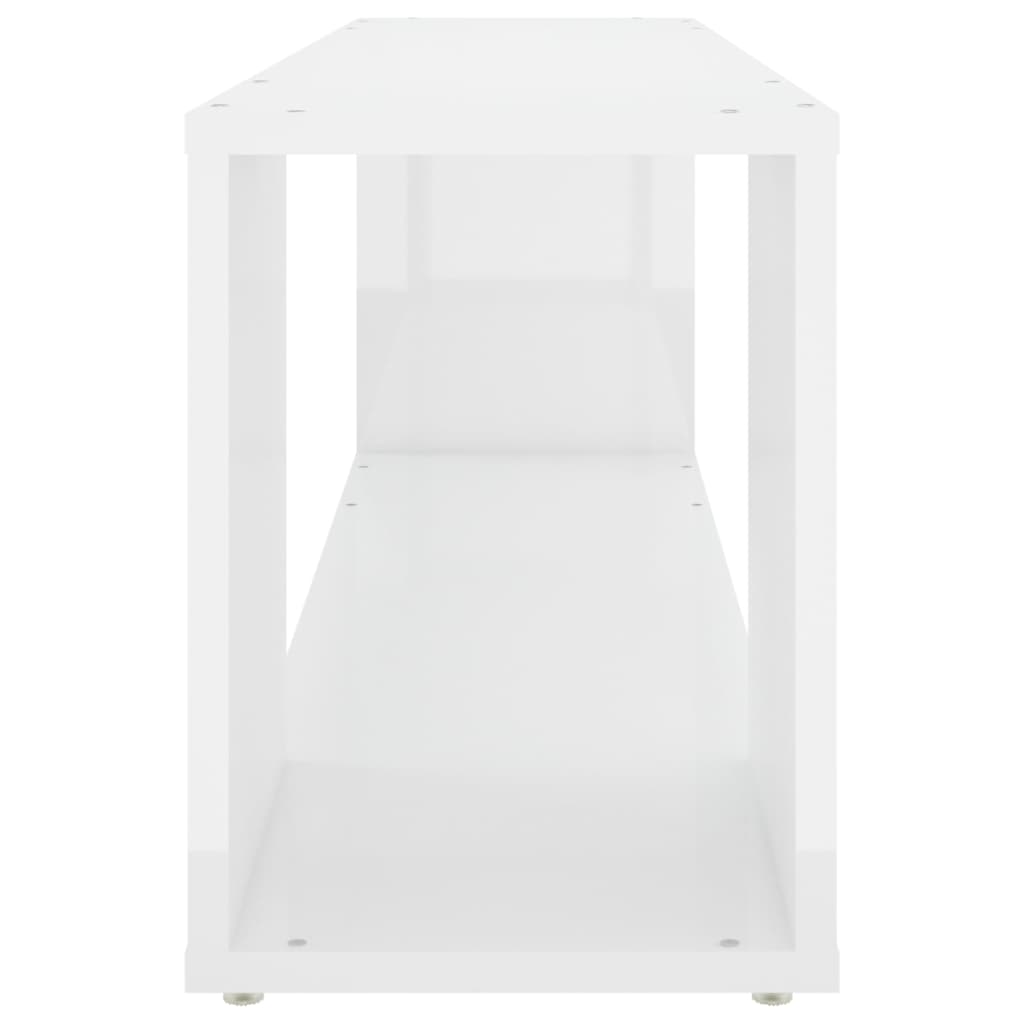 vidaXL TV stolek bílý s vysokým leskem 100 x 24 x 32 cm dřevotříska