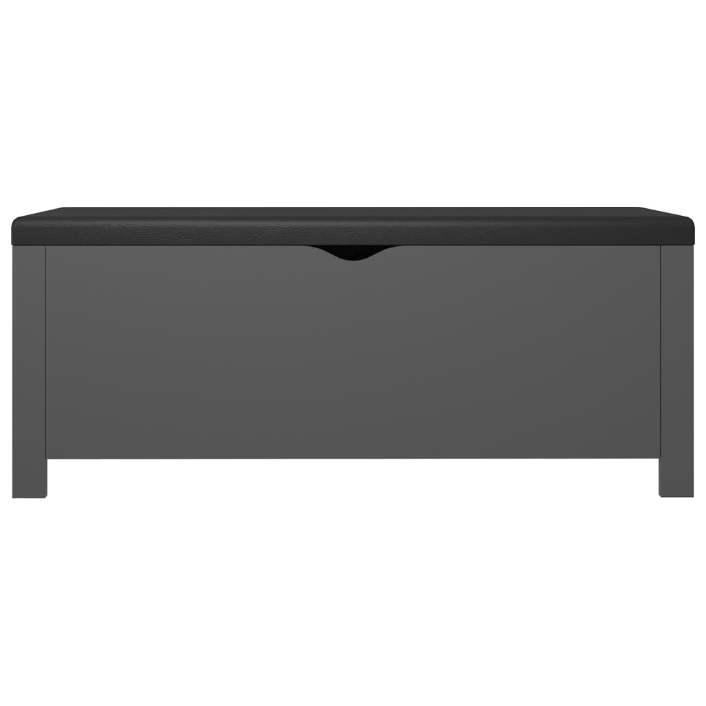 vidaXL Úložný box s poduškou šedý 105 x 40 x 45 cm dřevotříska