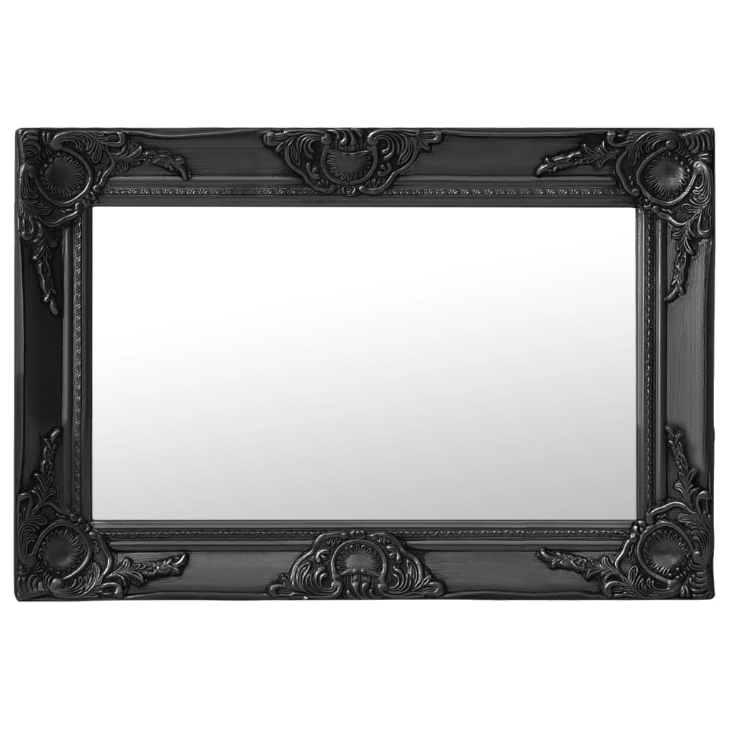 vidaXL Nástěnné zrcadlo barokní styl 60 x 40 cm černé