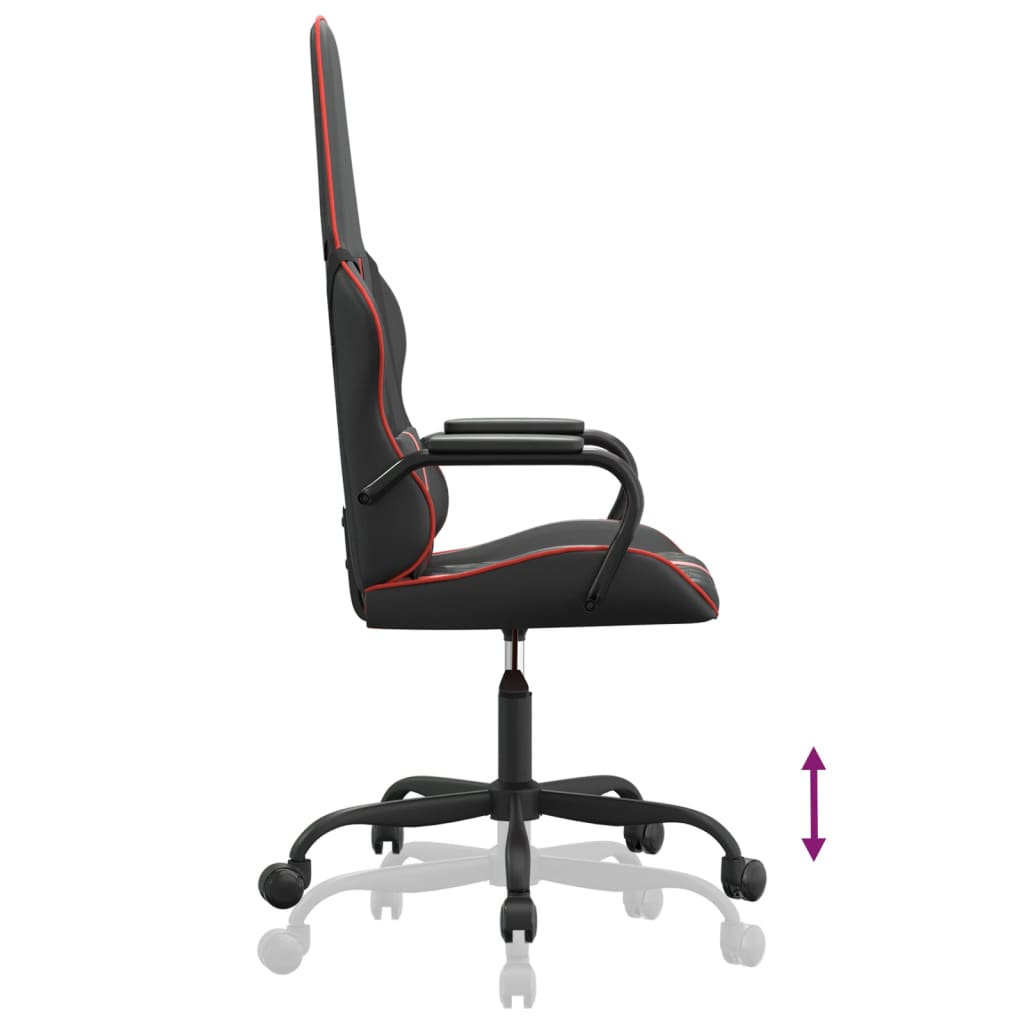 vidaXL Masážní herní židle červená a černá umělá kůže