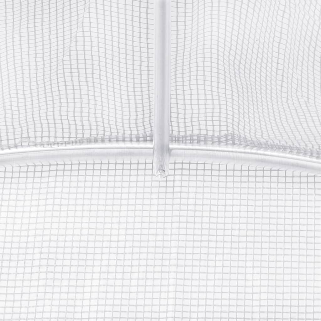 vidaXL Skleník s ocelovým rámem bílý 10 m² 5 x 2 x 2,3 m