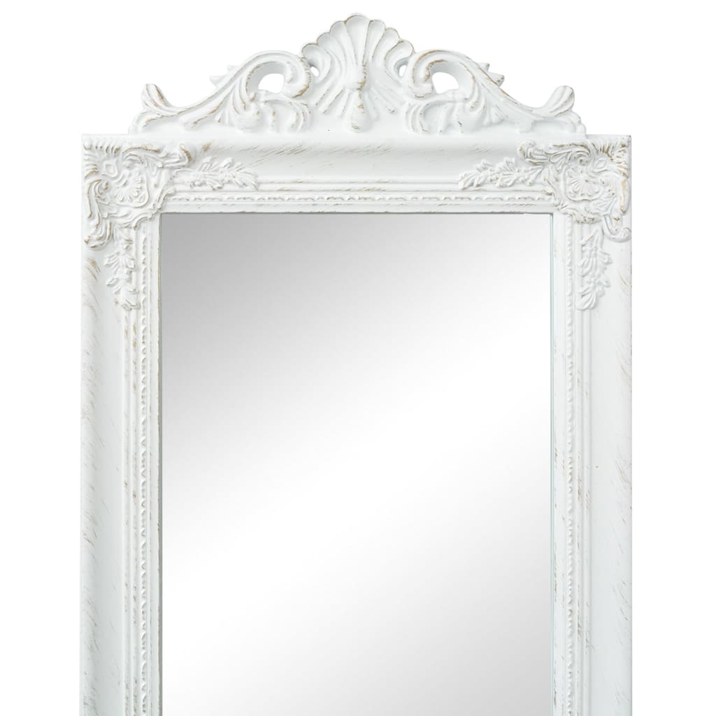 vidaXL Volně stojící zrcadlo barokní styl 160 x 40 cm bílé