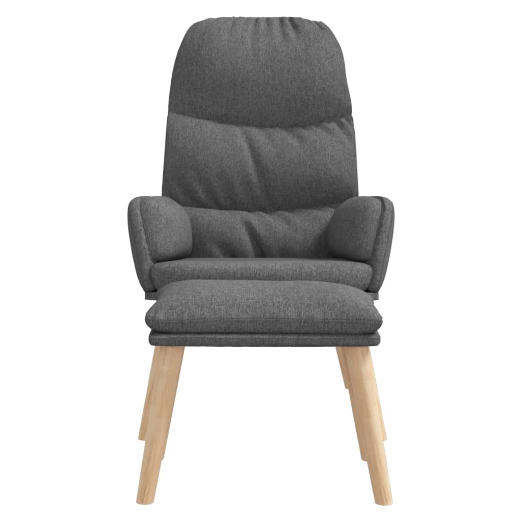 vidaXL Relaxační křeslo se stoličkou světle šedé textil