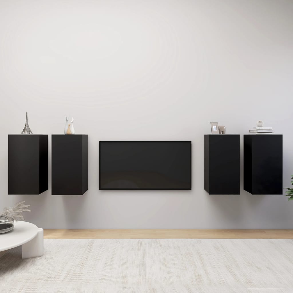 vidaXL TV stolky 4 ks černé 30,5 x 30 x 60 cm kompozitní dřevo