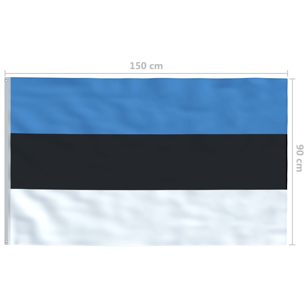 vidaXL Estonská vlajka a stožár hliník 6 m