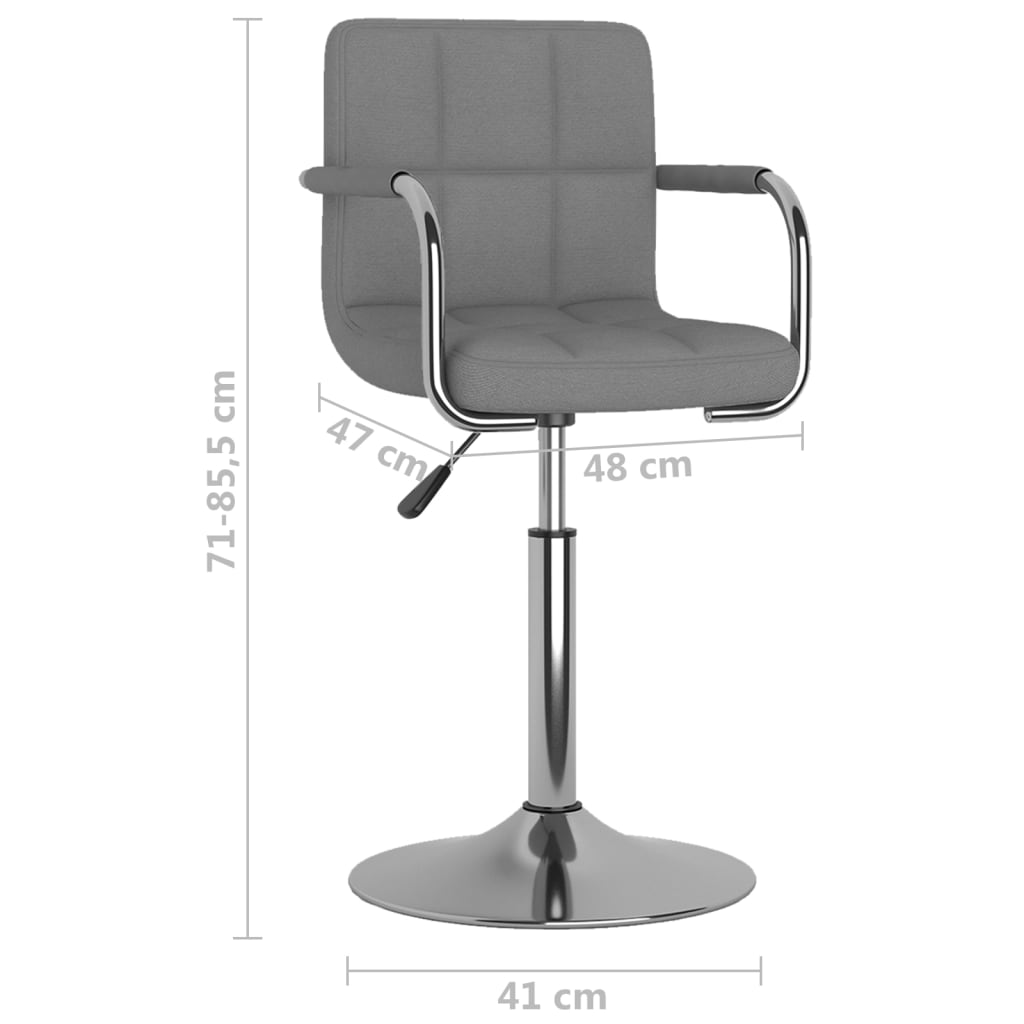vidaXL Jídelní židle světle šedá textil